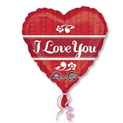Шар 18" ILY Полосы сердец Шар 18" ILY Полосы сердец