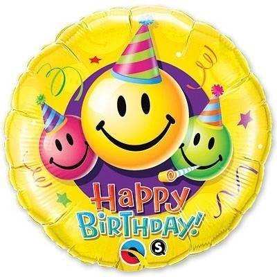 Шар 18" HB Улыбки разноцветные