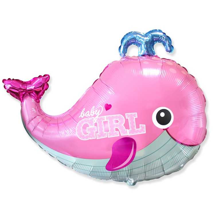 Шар фигура Кит BABY GIRL розовый Шар фигура Кит BABY GIRL розовый