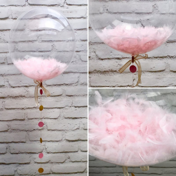 Воздушные шары "Deco bubbles 50 см с перьями или конфетти 1 шт."